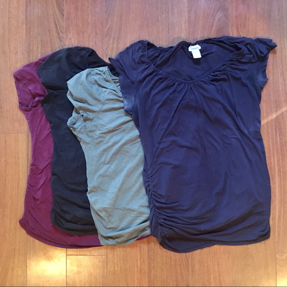 Lot of 4 comfy maternity/nursing tops XL see note